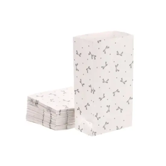 Unique Bargains Paper Gift Bag Pack Silvery Bow Storage Bag for Party Favor 50 Pcs image {5}
