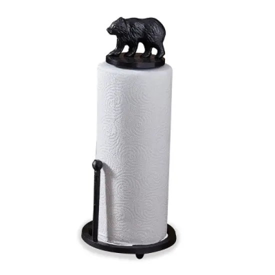 Park Designs Cast Black Bear Paper Towel Holder image {3}