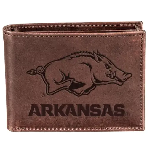 Evergreen University of Arkansas Crazy Horse Collection Bi-Fold Wallet image {1}