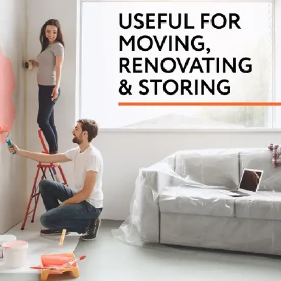 Impresa [Variety 4 Pack] Plastic Furniture Covers for Moving & Storage -Couch Covers for Sofa, Loveseat & 2 Armchairs image {4}