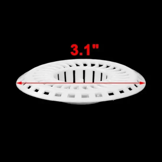 Unique Bargains Plastic White 8cm Diameter Sink Strainer White 3.1" Diameter 2 Pcs image {1}