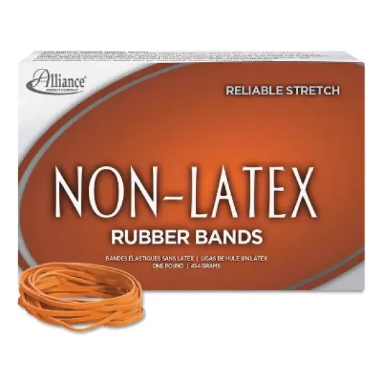 Alliance Non-Latex Rubber Bands Sz. 33 Orange 3 1/2 x 1/8 850 Bands/1lb Box 37336 image {1}