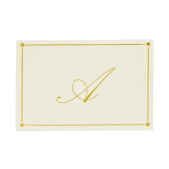 Pipilo Press 24 Pack Ivory Gold Foil Letter A Blank Note Cards with Envelopes 4x6, Initial A Monogrammed Personalized Stationery Set image {6}