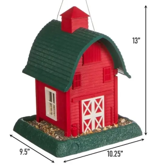 North States Barn Hopper Bird Feeder 13" Red image {6}