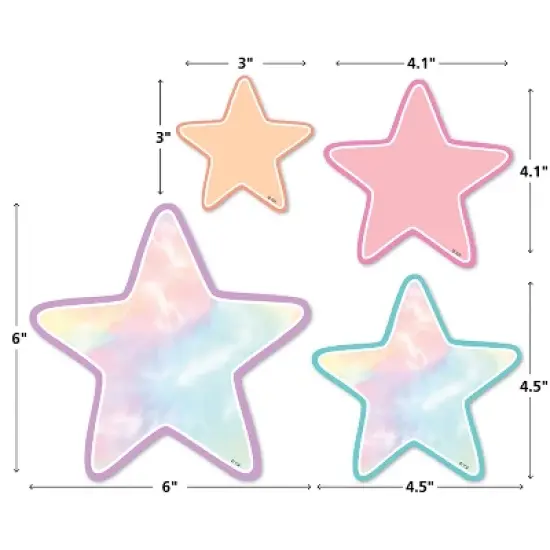 Teacher Created Resources&reg; Pastel Pop Star Accents - Assorted Sizes, 60 Per Pack, 3 Packs image {1}