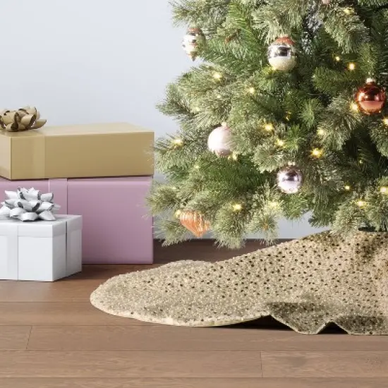 48" Christmas Sequined and Beaded Tree Skirt Silver - Wondershop&trade; image {1}