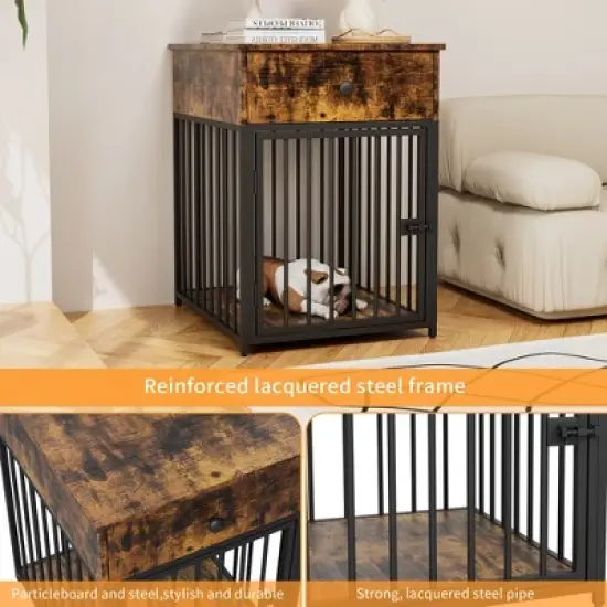 JUJABU Indoor Pet Crate End Table for Small Dog image {4}