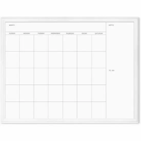 U Brands - Magnetic Dry Erase Calendar - Steel Surface image {1}