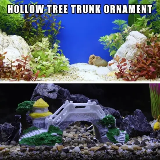 Unique Bargains Arch Bridge Decoration Resin Accessories White Gray Green Brown 9.06" Length image {5}