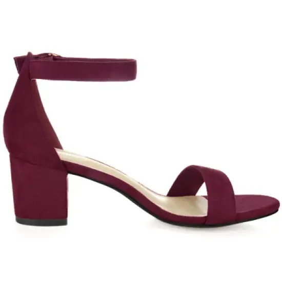 Allegra K Women's Open Toe Block Ankle Strap Heel image {5}