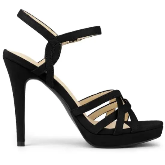Allegra K Women's Strappy Platform Heels Stiletto Heel Sandals image {6}