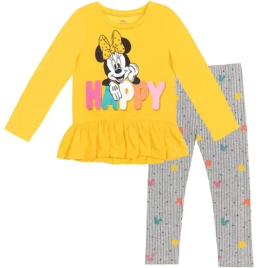 Disney Minnie Mouse Mickey Mouse T-Shirt and Leggings Outfit Set Infant to Big Kid image {11}