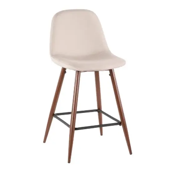Set of 2 Pebble Mid-Century Modern Counter Height Barstools - LumiSource image {1}