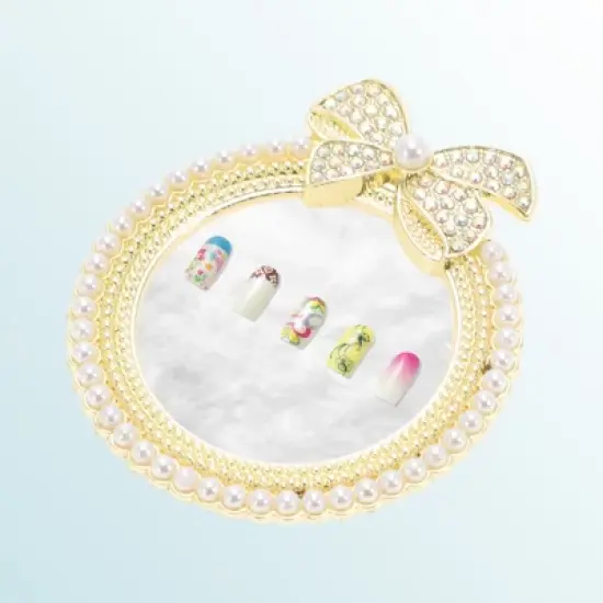 Unique Bargains Portable Faux Pearl Nail Art Palette 1 Pc image {5}