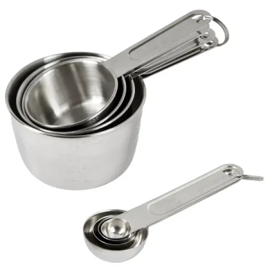 GoodCook 8pc Stainless Steel Measuring Cup and Spoon Set image {4}
