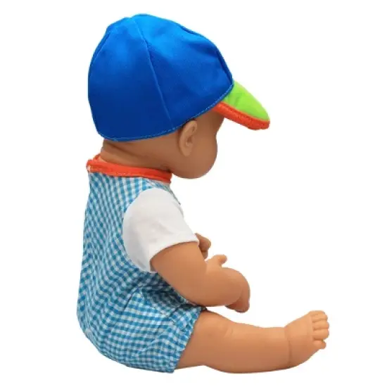Miniland Educational Doll Clothes, Fits 12-5/8" Dolls, Warm Weather Jumper/Cap Set image {4}