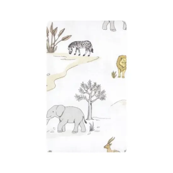 Hudson Baby Cotton Flannel Burp Cloths, Neutral Safari World 10-Pack, One Size image {2}
