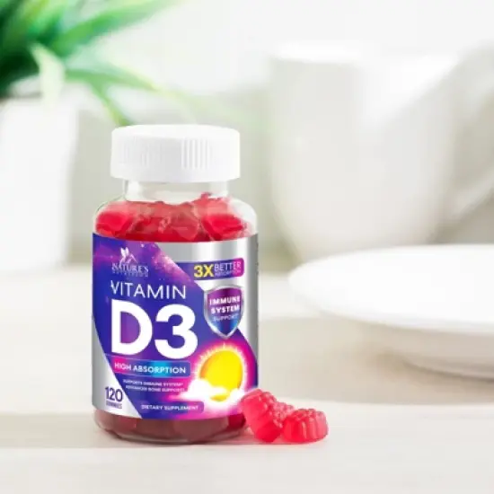 Vitamin D3 Gummies - Extra Strength 125mcg 5000IU Supplement for Adults and Kids - 60 Gummies;120 Gummies image {7}
