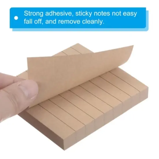 Unique Bargains Square Brown Self-Stick Lined Sticky Notes 80 Sheets/Pad image {4}