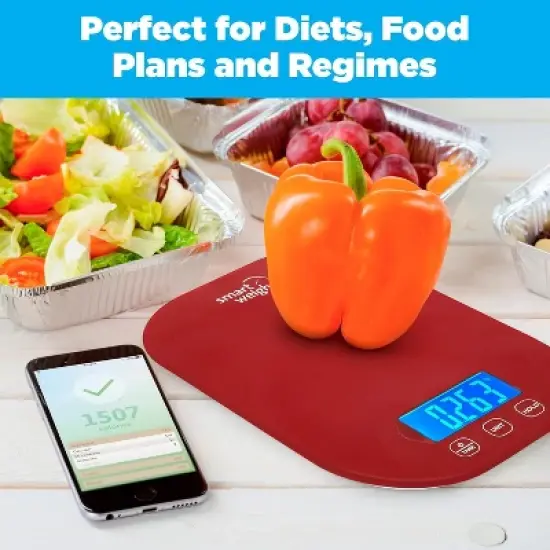 Smart Weigh Digital Food Scale -  11-pound capacity -  Red image {6}
