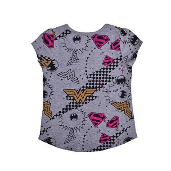 Warner Bros Girls 4-Pack Batgirl, Wonder Woman and Super Girl Short Sleeve Superhero Tees for Toddler image {8}