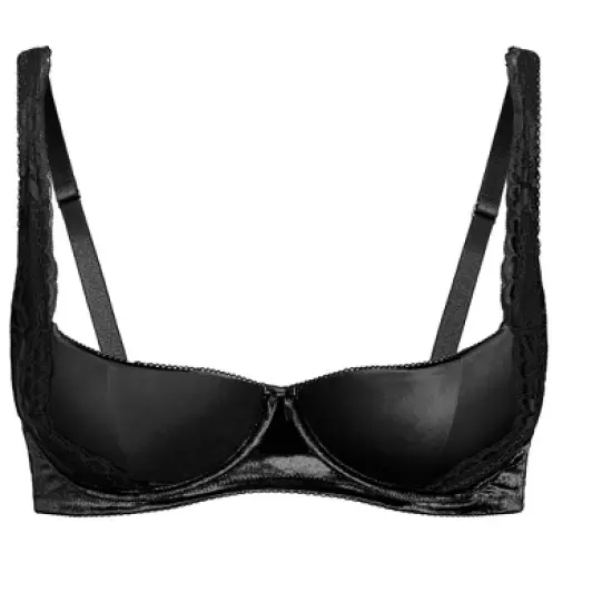 Women's Plus Size  Sylvie Quarter Cup Bra - black | FOX & ROYAL image {2}