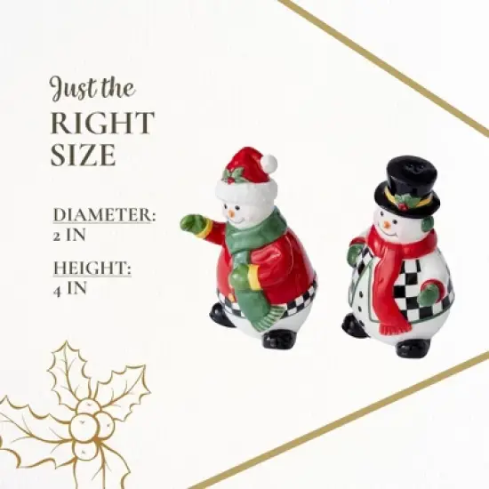 Spode Christmas Tree Snowman Salt and Pepper Shaker Set  (2 Piece) - Holiday Kitchen & Table D&eacute;cor - Festive Home Accent image {6}