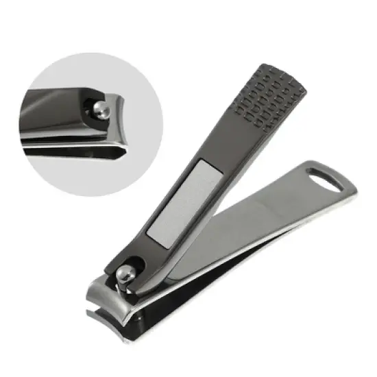 Unique Bargains Stainless Steel Nail Cutter Set for Men and Women Black 2 Pcs image {2}