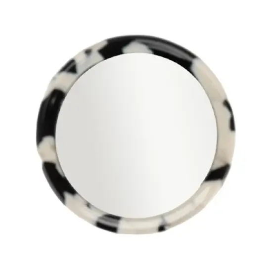Unique Bargains Durable Round Handheld Makeup Mirror 1 Pc image {8}