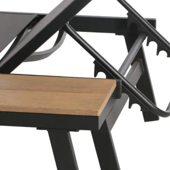 GDFStudio Spyridon Outdoor Mesh and Aluminum Chaise Lounges with Built In Side Table image {6}