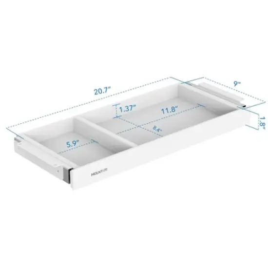 Mount-It! Under Desk Drawer - Shallow, White image {8}