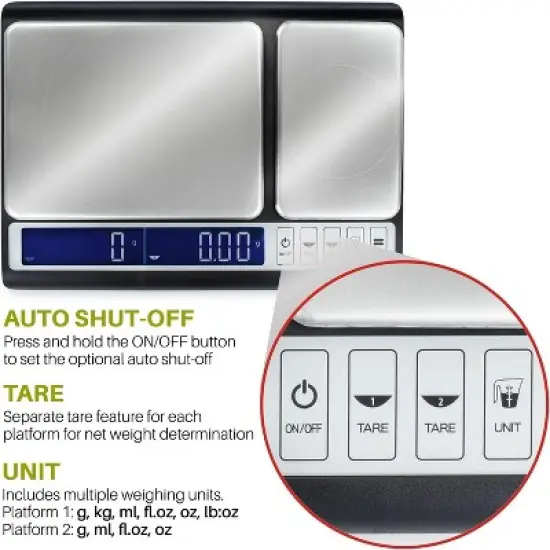 Smart Weigh Digital Kitchen Scale Dual Platform 10 kilograms x 0.01 grams High Precision image {3}