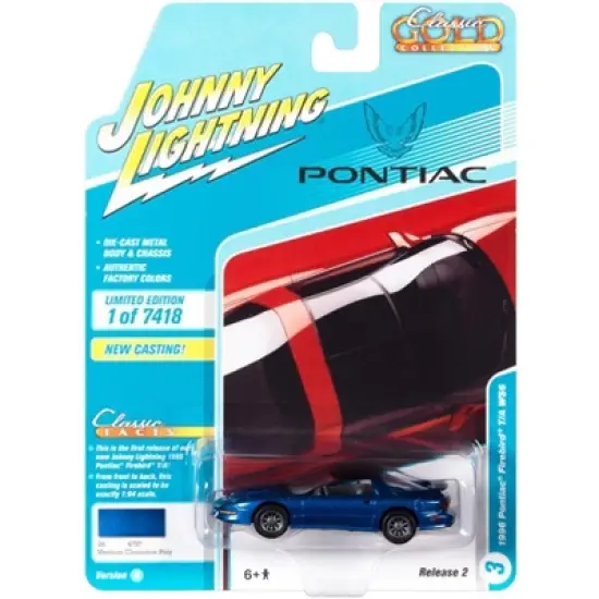 1996 Pontiac Firebird T/A WS6 Medium Cloisonne Blue Met. Limited Edition to 7418 pcs 1/64 Diecast Model Car by Johnny Lightning image {2}