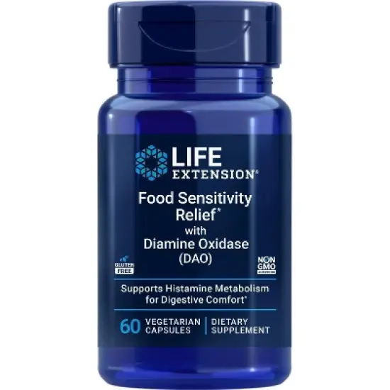 Food Sensitivity Relief with Diamine Oxidase (DAO) by Life Extension  -  60 VegCap image {2}