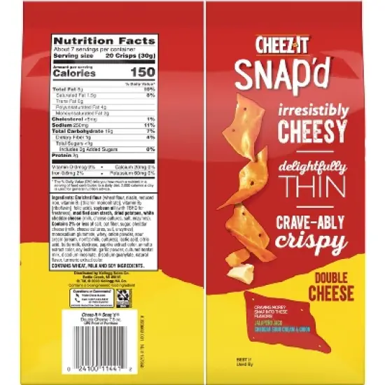 Cheez-It Snap'd Double Cheese Crackers - 7.5oz image {4}