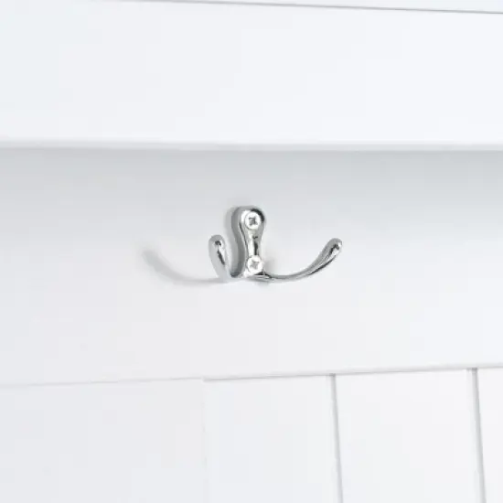 TIRAMISUBEST 5-in-1 Hall Tree with Storage Bench & 4 Hooks - Shutter Door Entryway Organizer for Coats, Shoes, Farmhouse Style, 47" image {9}