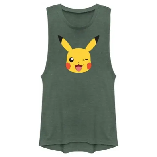 Junior's Pokemon Pikachu Wink Face Festival Muscle Tee image {5}