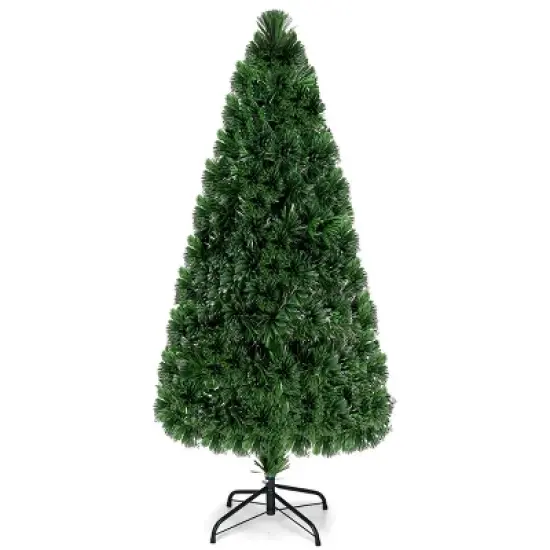 Costway Pre-Lit Fiber Optic Artificial PVC Christmas Tree 6Ft image {8}
