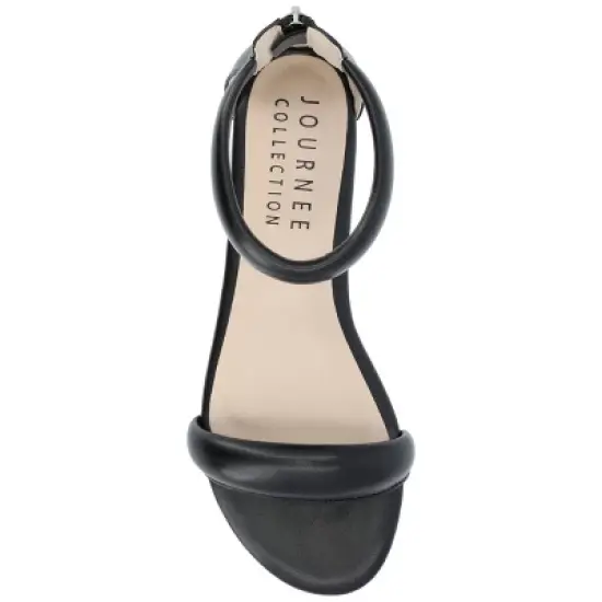 Journee Collection Womens Peytonn Back Heel Zip Ankle Strap Sandals Black 7 image {3}