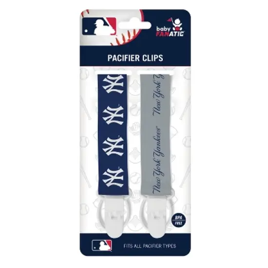 BabyFanatic Officially Licensed Unisex Pacifier Clip 2-Pack - MLB New York Yankees - Officially Licensed Baby Apparel image {2}