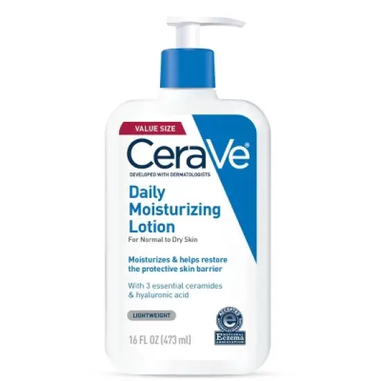 CeraVe Daily Face and Body Moisturizing Lotion for Normal to Dry Skin - Fragrance Free - 16 fl oz image {2}