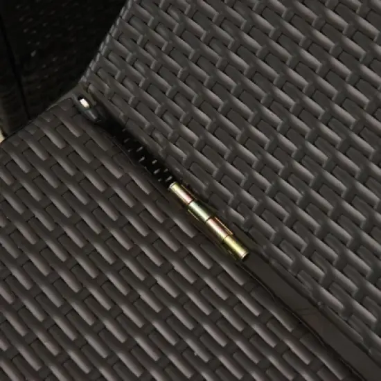 Resenkos Chaise Lounge Chair Set, Outdoor Sectional Furniture, PE Rattan Base, Polyester Fabric, Dark Brown and Turquoise image {5}