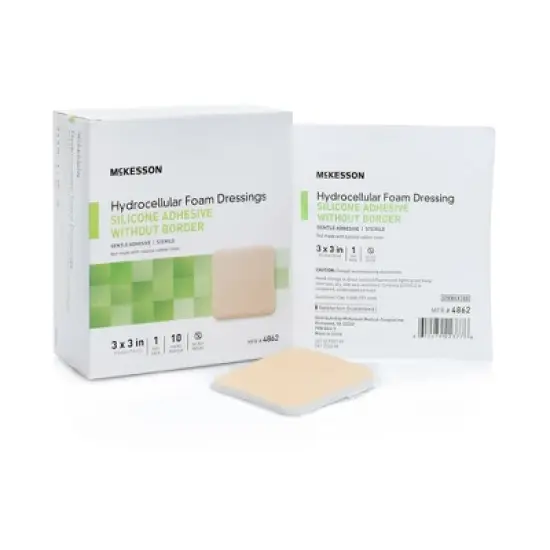 McKesson Adhesive Silicone Foam Dressing No Border Sterile image {4}