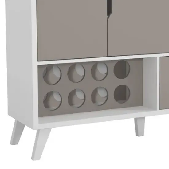2 Door Wine Bar Cabinet TV Stand for TVs up to 54" White/Gray - The Urban Port image {3}