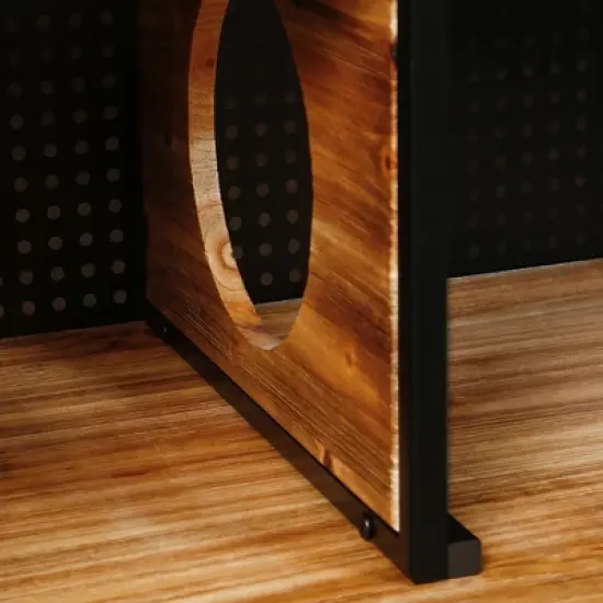 Cat Villa Indoor Cat Litter Box Furniture Cat Cages with Tempered Glass Doors, Metal Frame and Spacious Open Space TV Stand Cat House for Living Room image {7}