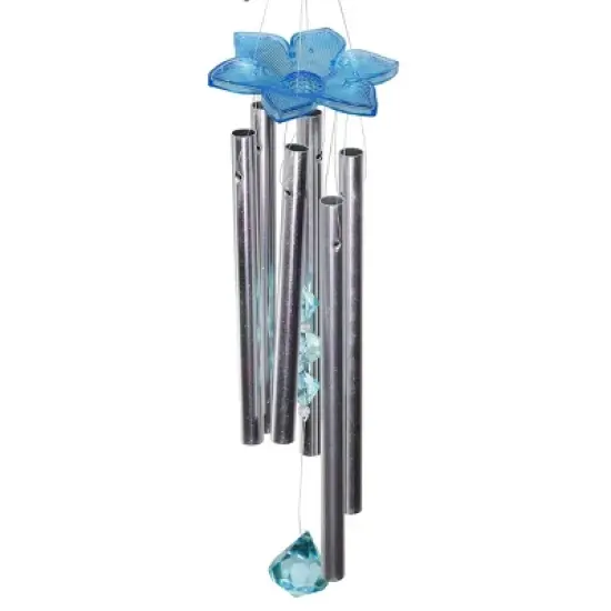 24" Metal Bird Spinning Wings Wind Chime Blue - Exhart image {4}