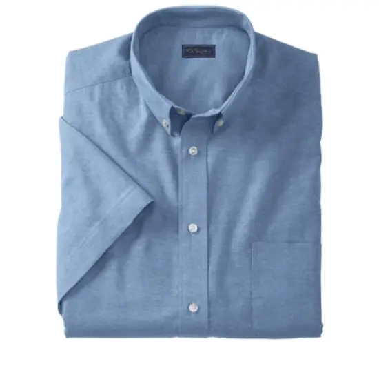 KS Signature by KingSize Men's Big & Tall  Wrinkle Free Short-Sleeve Oxford Dress Shirt image {8}