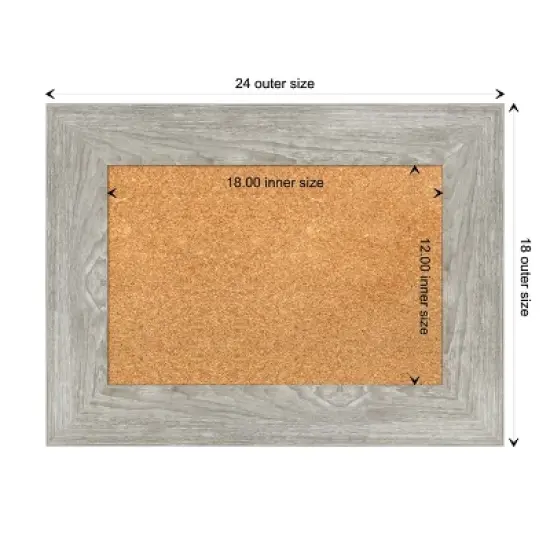 Amanti Art Dove Greywash Framed Corkboard, Natural Cork image {3}