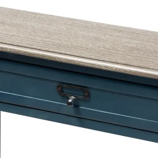 Dauphine Spruce Finished Wood Accent Console Table Blue - Baxton Studio image {5}