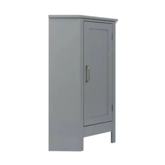 Mercer Mid Century Modern Wooden Corner Floor Cabinet Gray - Elegant Home Fashions image {4}